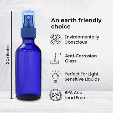 CULINAIRE 2oz Glass Spray Bottles with Gold Marker