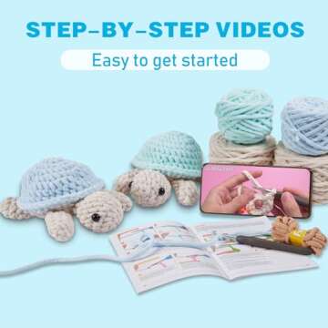 Eelexa Crochet Kit for Beginners, Amigurumi Crocheting Animal Kits, with Step-by-Step Video Tutorial...