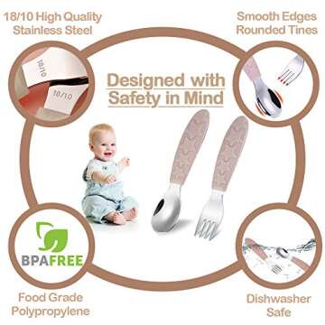 Toddler Fork and Spoon Set Stainless Steel Kid Utensils