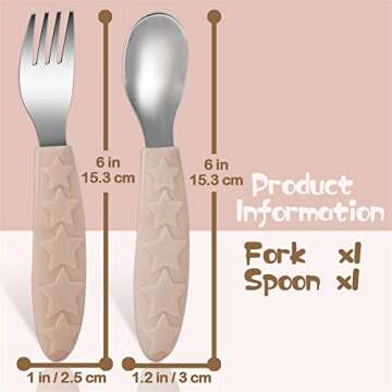 Toddler Fork and Spoon Set Stainless Steel Kid Utensils