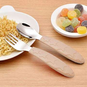 Toddler Fork and Spoon Set Stainless Steel Kid Utensils