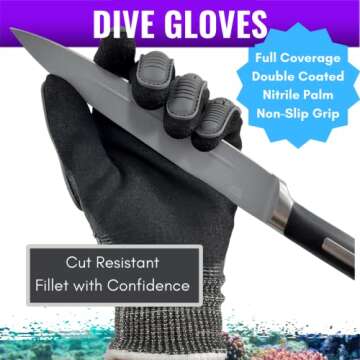 Aquatic Hunt - Premium Protection Pair of Dive Gloves for Hunting Lionfish, Lobster, Crab, Spearfishing, Working Underwater (Medium)