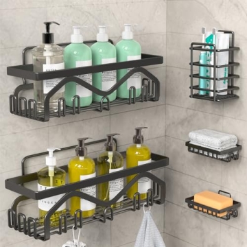 Coraje 5-Pack Adhesive Shower Caddy Rustproof No Drilling