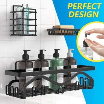 Coraje 5-Pack Adhesive Shower Caddy Rustproof No Drilling