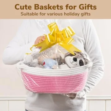 Goodpick Pink Easter Basket - Multi-functional Kids Organizer