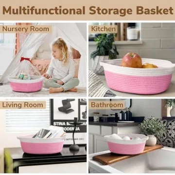 Goodpick Pink Easter Basket - Multi-functional Kids Organizer