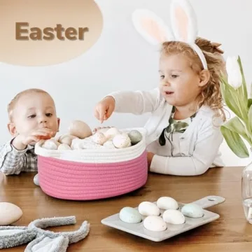 Goodpick Pink Easter Basket - Multi-functional Kids Organizer