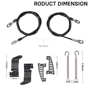 JHD-TOGO Adjustable Limb Risers Kit, Fit for Ford Bronco 2021 2022 2023 2024 2025 Through The Jungle Protector Obstacle Eliminate Rope Stainless Steel, 2PCS