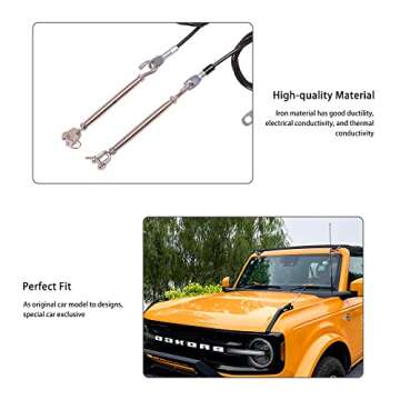 JHD-TOGO Adjustable Limb Risers Kit, Fit for Ford Bronco 2021 2022 2023 2024 2025 Through The Jungle Protector Obstacle Eliminate Rope Stainless Steel, 2PCS