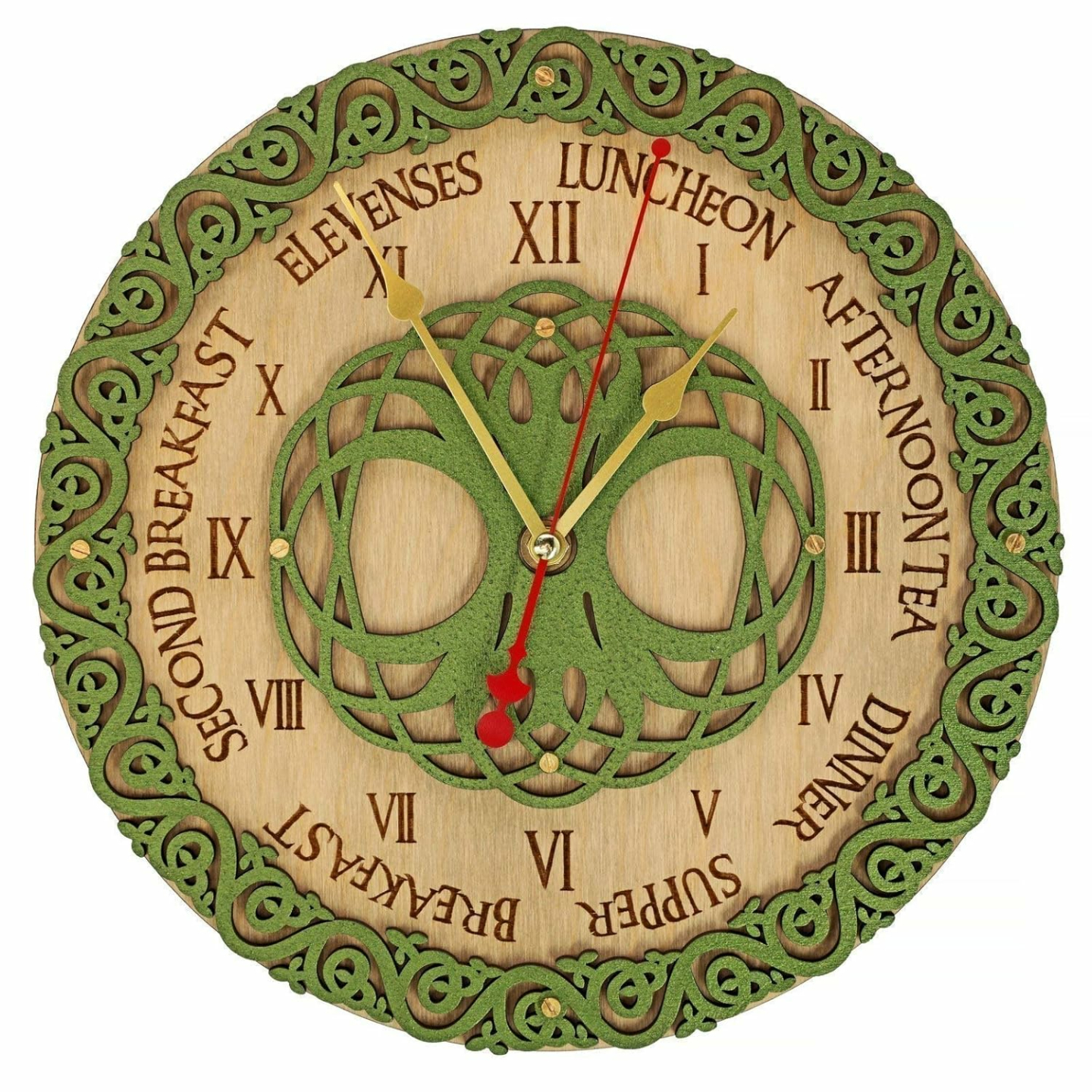 Celtic Wooden Wall Clock - Unique Handcrafted Decor