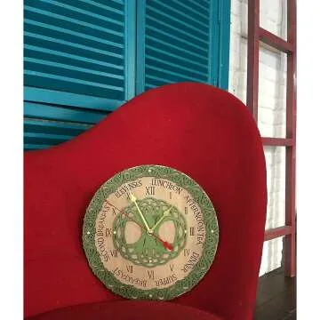 Celtic Wooden Wall Clock - Unique Handcrafted Decor