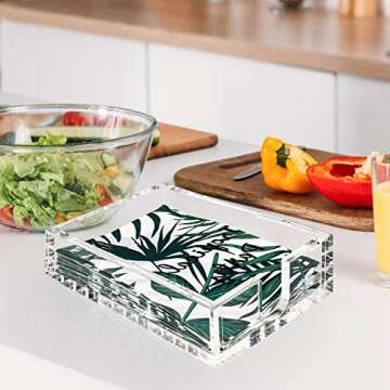 Yestbuy Acrylic Guest Towel Paper Napkin Holders, Clear Bathroom Paper Hand Towels Tray, Napkin Cocktail Caddy, Flat Napkin Holders Display for Kitchen Table, Restaurant, Office, Desk, Bar (9"x5.5")