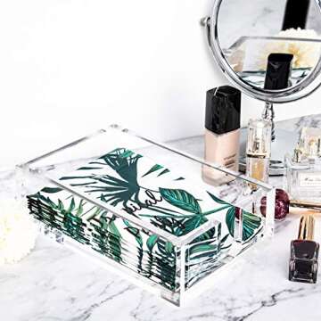 Yestbuy Acrylic Guest Towel Paper Napkin Holders, Clear Bathroom Paper Hand Towels Tray, Napkin Cocktail Caddy, Flat Napkin Holders Display for Kitchen Table, Restaurant, Office, Desk, Bar (9"x5.5")