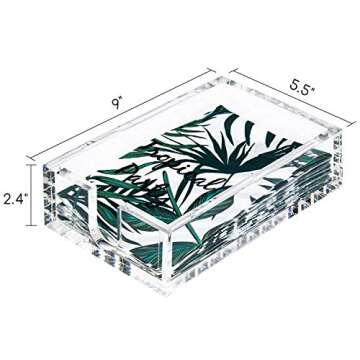 Yestbuy Acrylic Guest Towel Paper Napkin Holders, Clear Bathroom Paper Hand Towels Tray, Napkin Cocktail Caddy, Flat Napkin Holders Display for Kitchen Table, Restaurant, Office, Desk, Bar (9"x5.5")