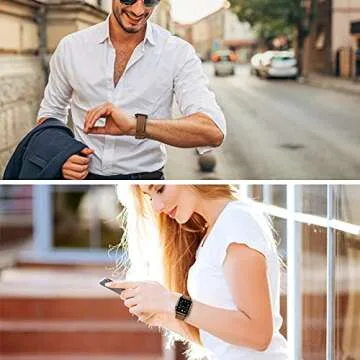 MARGE PLUS Compatible Watch Band 45mm 44mm 42mm, Sweatproof Hybrid Genuine Leather and Silicone Sports Watch Band Replacement for iWatch SE Series 7 6 5 4 3 2 1(Brown,42mm/44/45mm)