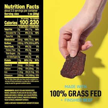 Lorissa's Kitchen Premium Grass-Fed & Finished Beef Jerky Snacks 5-Pack: Original Smoked Flavor, 13g Protein, Certified Free from Top 9 Allergens, Gluten-Free, Non-GMO, Zero Sugar, Keto, Paleo