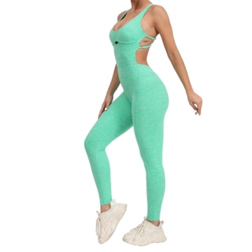 Qszmjo One-piece V Neck Workout Catsuit for Women - Stylish and Comfortable Activewear