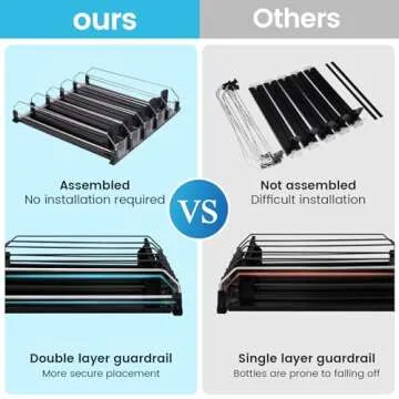 BingoHive Drink Dispenser for Refrigerator, Self-Pushing Soda Can Organizer for Fridge, 5 Rows has been Assembled, Automatic Can Dispenser with Spring Loaded for Refrigerator Holds 25 cans, Black