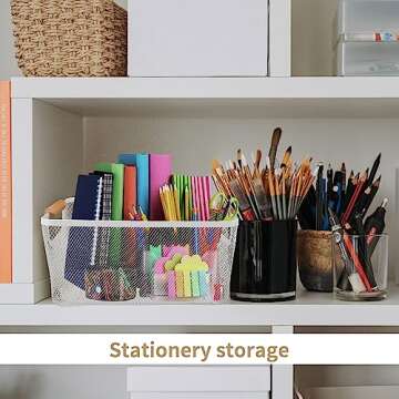 2Pack Metal Mesh Steel Baskets for Kitchen Organization