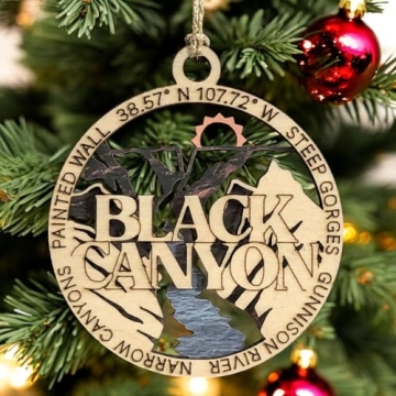 Black Canyon 3" Handcrafted Wooden Ornament for Xmas