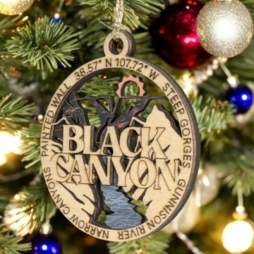 Black Canyon 3" Handcrafted Wooden Ornament for Xmas