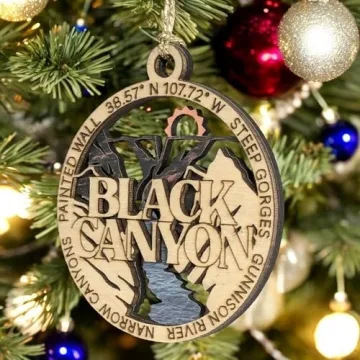 Black Canyon 3" Handcrafted Wooden Ornament for Xmas