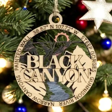 Black Canyon 3" Handcrafted Wooden Ornament for Xmas