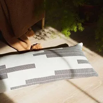 Lumi Living Geometric Lumbar Pillow Cover in Black & Cream