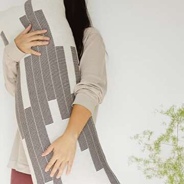 Lumi Living Geometric Lumbar Pillow Cover in Black & Cream