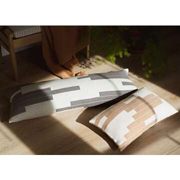 Lumi Living Geometric Lumbar Pillow Cover in Black & Cream