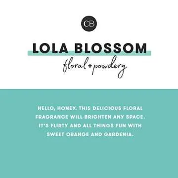 Capri Blue Scented Candle with Gallery Glass Candle Holder - Cotton Wick - Luxury Aromatherapy Candle - 19 Oz - Lola Blossom