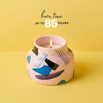 Capri Blue Scented Candle with Gallery Glass Candle Holder - Cotton Wick - Luxury Aromatherapy Candle - 19 Oz - Lola Blossom