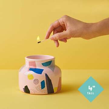 Capri Blue Scented Candle with Gallery Glass Candle Holder - Cotton Wick - Luxury Aromatherapy Candle - 19 Oz - Lola Blossom