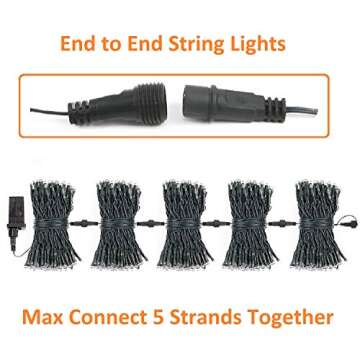 OZS Connectable Warm White String Lights Outdoor Indoor, 2Pack 164ft 400 LED Christmas Tree Lights, Waterproof 8 Modes Green Wire String Lights for Holiday Party Christmas Decorations