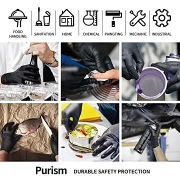 Daddy's Choice Purism Black Nitrile Gloves - 4mil, Medium, 100 Pcs, Powder-free, Latex-free