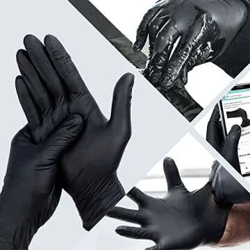 Daddy's Choice Black Nitrile Gloves 4mil Medium Size 100 Pack
