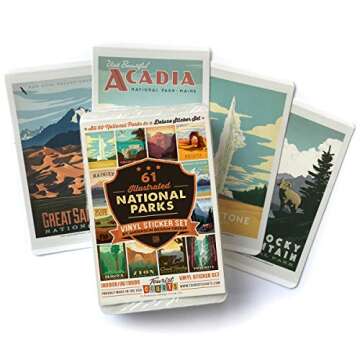 61-Piece Deluxe National Parks Sticker Set (Now includes Gateway Arch and Indiana Dunes National Parks)