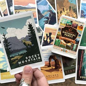 61-Piece Deluxe National Parks Sticker Set (Now includes Gateway Arch and Indiana Dunes National Parks)