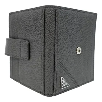 Prada Grey Bifold Wallet with Triangle Logo for Men