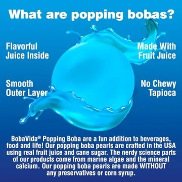 BOBAVIDA Blue Raspberry Popping Boba with Straws - 10 Pack