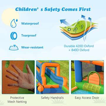 BOUNTECH Inflatable Water Slide for Kids' Fun