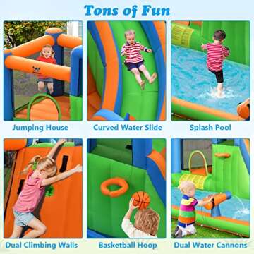 BOUNTECH Inflatable Water Slide for Kids' Fun