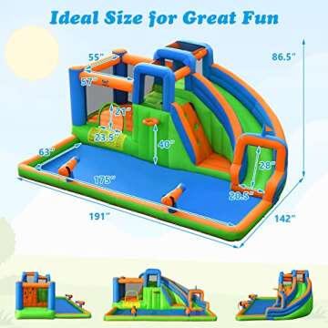 BOUNTECH Inflatable Water Slide for Kids' Fun