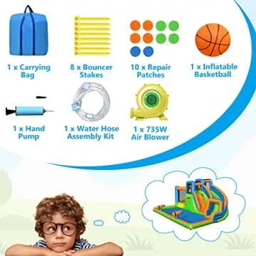 BOUNTECH Inflatable Water Slide for Kids' Fun