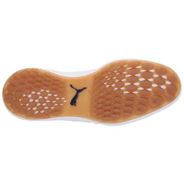 Puma Golf Men's Ignite Nxt Lace Golf Shoe, Peacoat-Puma Team Gold-Puma White, 12 M US