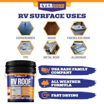 RV Roof Coating - Liquid Rubber RV Roof Sealant for Camper Roofs, Trailers, Motorhomes, and Metal Buildings - Roof Cooling White 4.75 Gallon