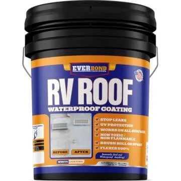 RV Roof Coating - Liquid Rubber RV Roof Sealant for Camper Roofs, Trailers, Motorhomes, and Metal Buildings - Roof Cooling White 4.75 Gallon