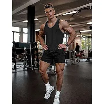 COOFANDY Men's 3 Pack Gym Workout Shorts - Breathable Quick Dry Athletic Shorts with Pockets