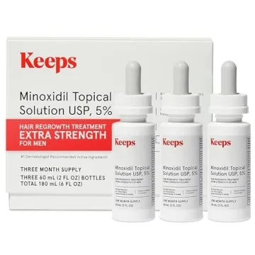 Keeps Extra Strength Minoxidil Hair Growth Serum for Men, 3-Month Supply