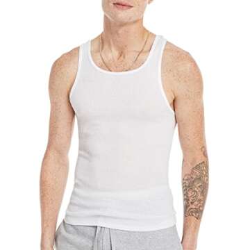 Hanes Men’s Moisture-Wicking Tank Undershirts, 6 Pack